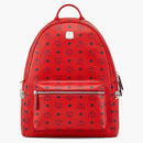 McM Stark Side Studs Backpack Visetos Monogram Candy Red