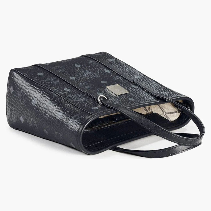 Mcm Toni Shopper Mini Visetos Black