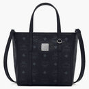 Mcm Toni Shopper Mini Visetos Black