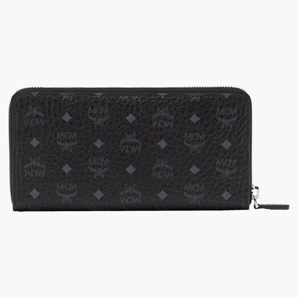 Mcm Zip Around Wallet Visetos Large Black
