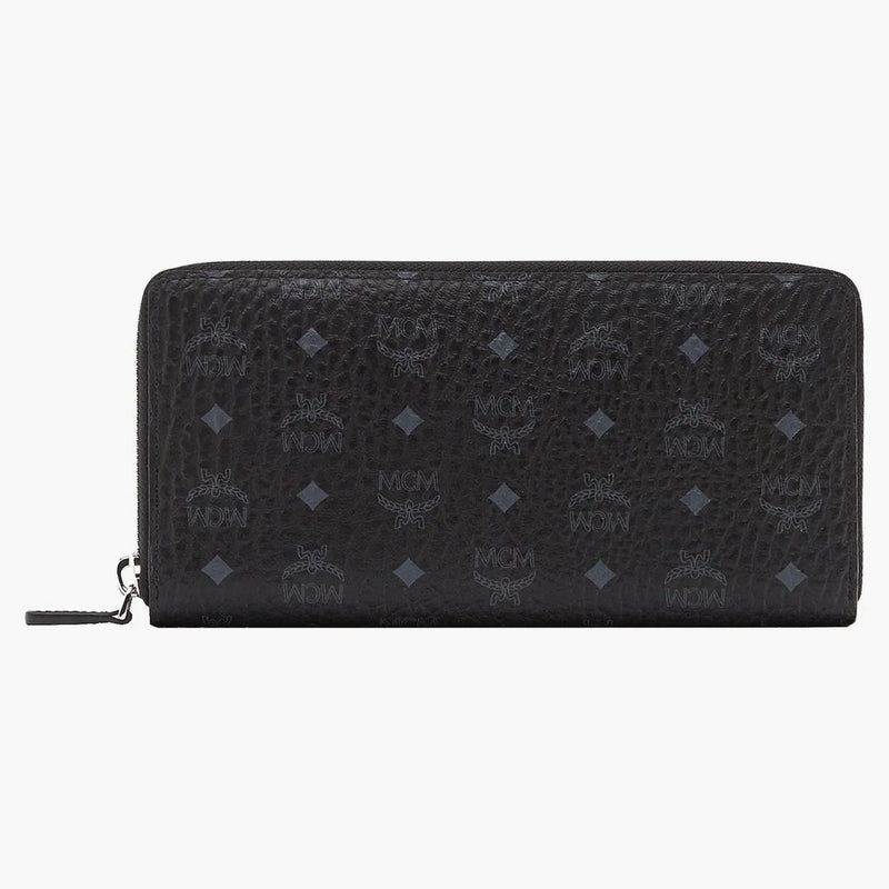 Mcm Zip Around Wallet Visetos Large Black
