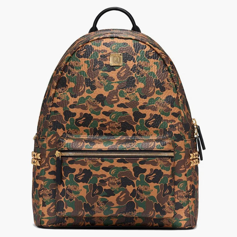 Mcm X Bape Stark Backpack Medium Visetos Camo