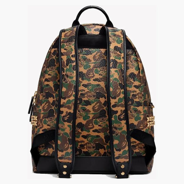 Mcm X Bape Stark Backpack Medium Visetos Camo