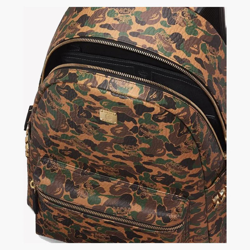 Mcm X Bape Stark Backpack Medium Visetos Camo