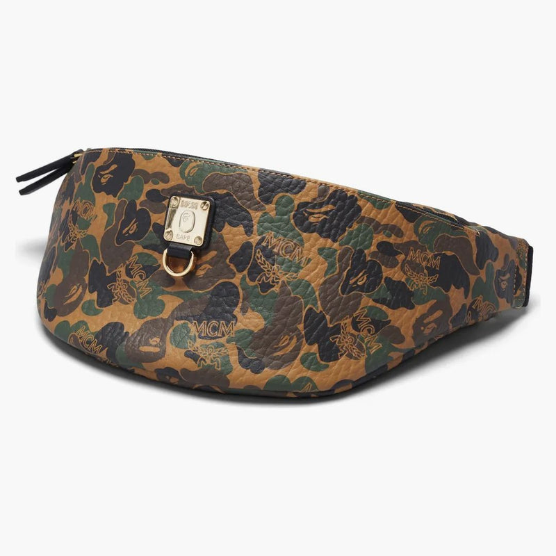 MCM X BAPE Stark Belt Bag Medium Visetos Camo