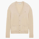 Maison kitsune baby fox patch accogliente cardigan beige