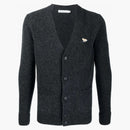 Maison kitsune baby fox patch accogliente cardigan grigio scuro