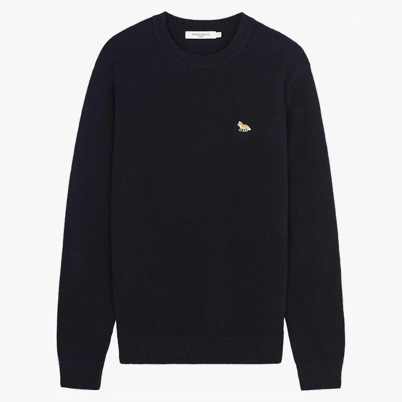 Maison Kitsune Baby Fox Patch Cosy R-neck Pullover Navy