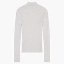 Maison Kitsune Bold Fox Head Patch Fine Ribbed Turtleneck Light Gray Melange