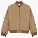 Maison Kitsune Nylon Logo escritura a mano EM Bomber Chaqueta Taupe