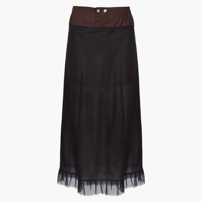 Maison Margiela midi spódnica czarna/brązowa