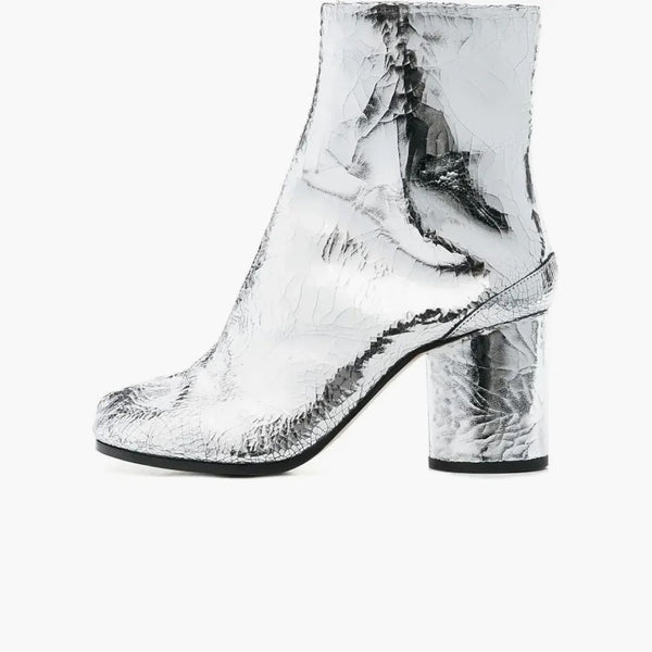 Maison Margiela Tabi kotníková pata Cracked Metallic Silver (Dámské)
