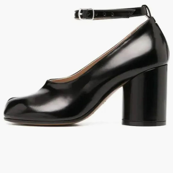 Maison Margiela Tabi Mary Jane Ankle Strap Leather Pumps Black (Dámské)