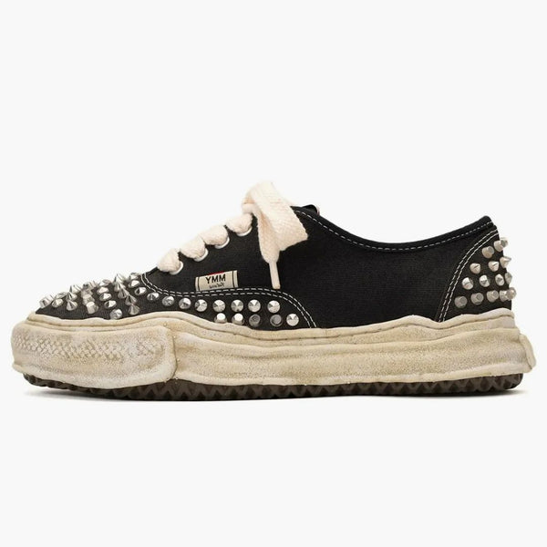 Maison Mihara Yasuhiro Baker Og Sole Studed Canvas Low Czarny