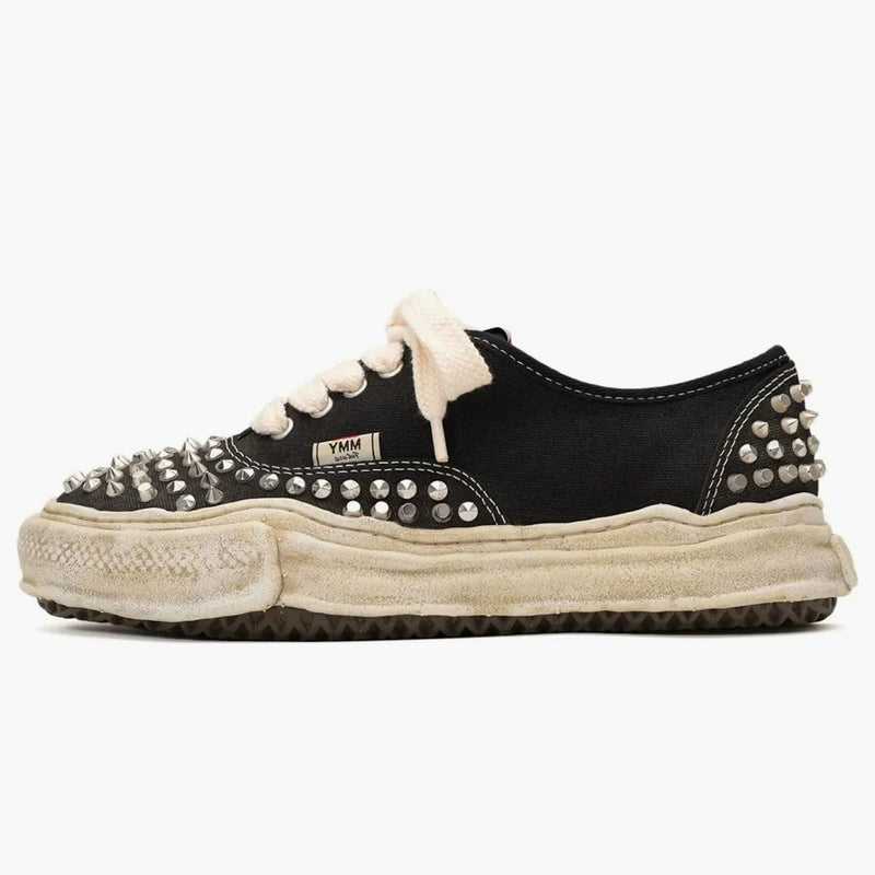 Maison Mihara Yasuhiro Baker Og Sole Studded Canvas Low Black