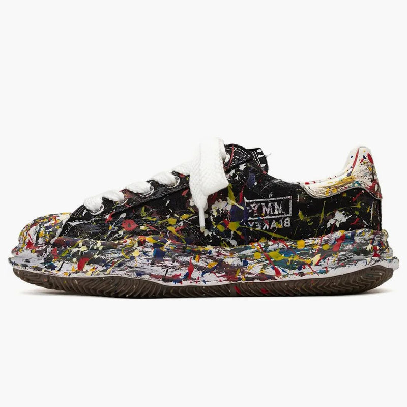 Maison Mihara Yasuhiro Blakey Og Sole Canvas Low Sputtering Paint Black White