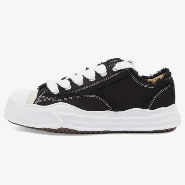 Maison mihara yasuhiro hank og canvas Low Strzępiony czarny