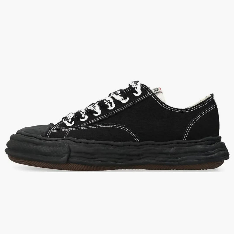 Maison Mihara Yasuhiro Peterson 23 OG Sole Canvas Low Lacci a scacchi bianchi neri