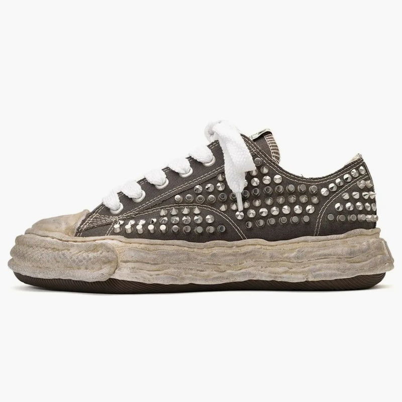Maison Mihara Yasuhiro Peterson 23 Og Sole Studded Canvas Low Grey