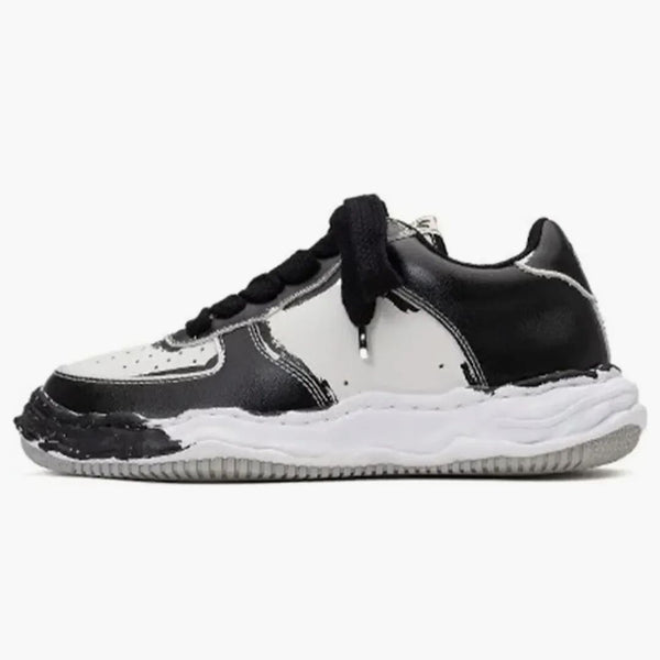 Maison Mihara Yasuhiro Wayne OG Sole Printed Leather Low Czarna biała