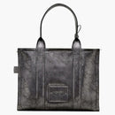 Marc Jacobs El gran bolso muerto de cuero desgastado metálico gris