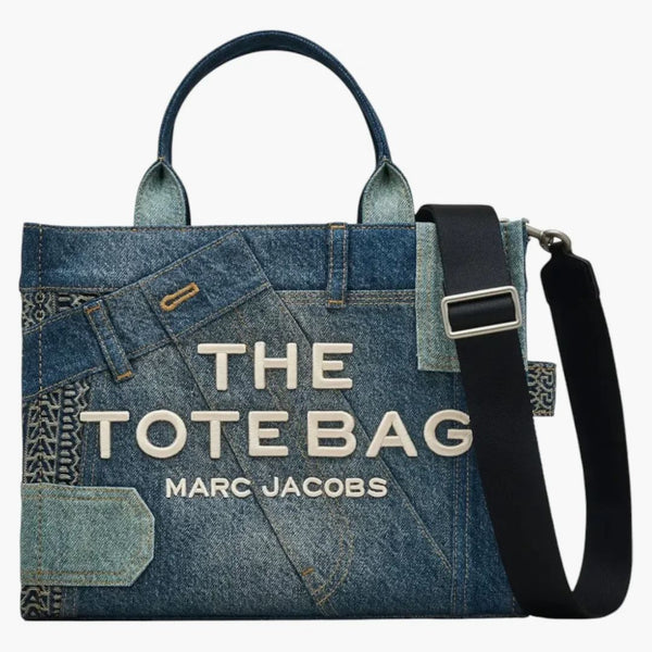 Marc Jacobs Střední dekonstruovaný džínovina Dead Indigo Multi