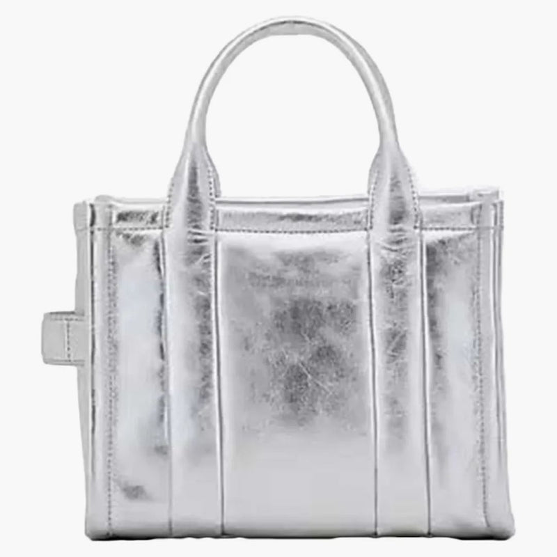 Marc Jacobs The Metallic Leather Malá mrtvá taška stříbro