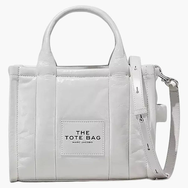 Marc Jacobs The Shiny Crinkle Small Tote White