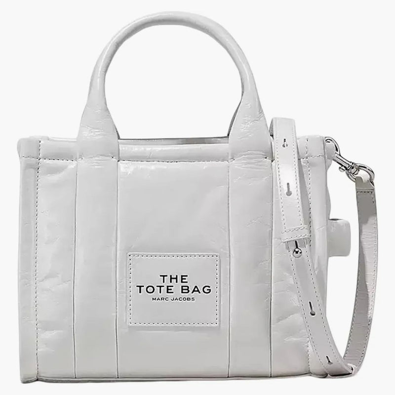Marc Jacobs The Shiny Crinkle Small Tote White