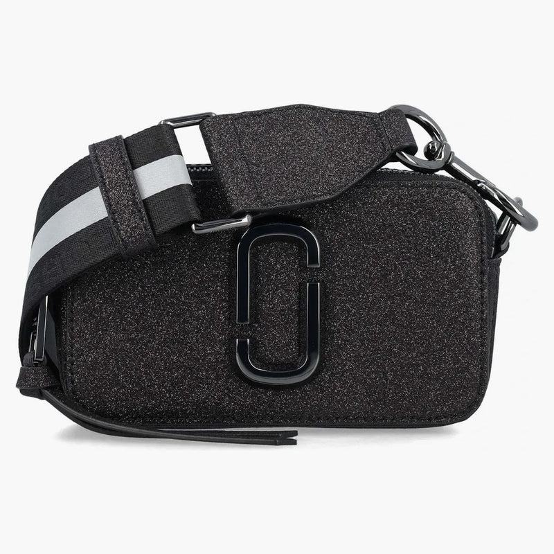 Marc Jacobs The Snapshot glitter axelväska svart