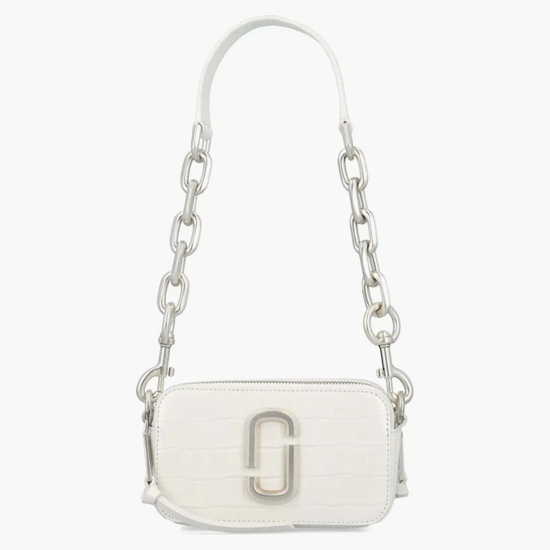 Marc jacobs the snapshot spalla crocco di cotone bianco