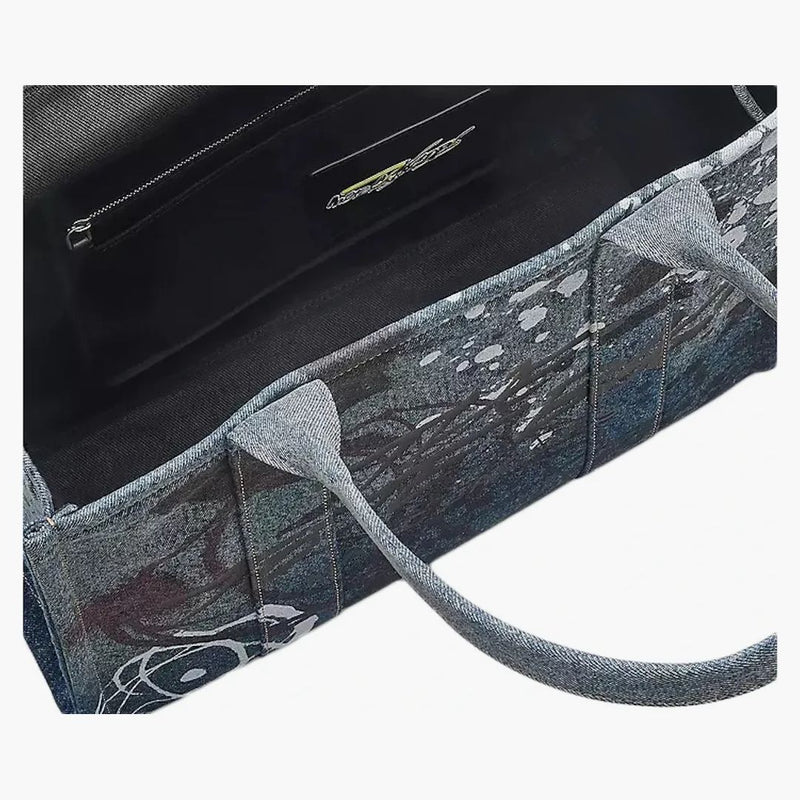 Marc Jacobs x Futura denim stor död väska multicolor