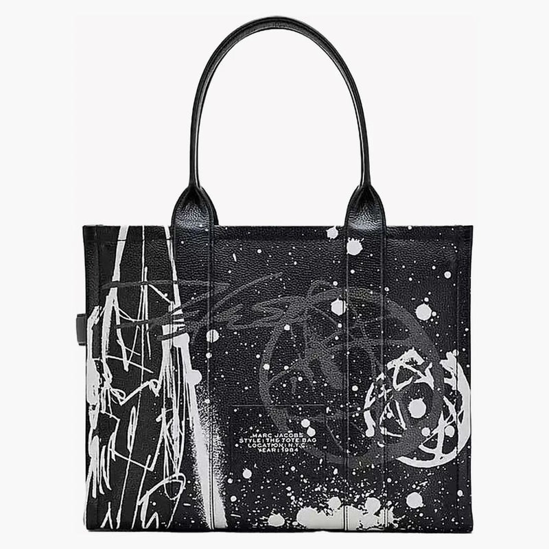 Marc Jacobs x futura läder stor död väska svart/vit