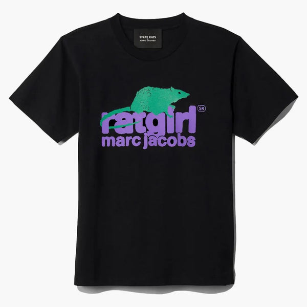 Marc Jacobs x Stray krysy na tričku černé