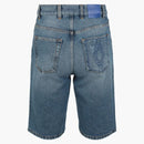 Marcelo Burlon Cross Stonewash Denim Shorts Blue