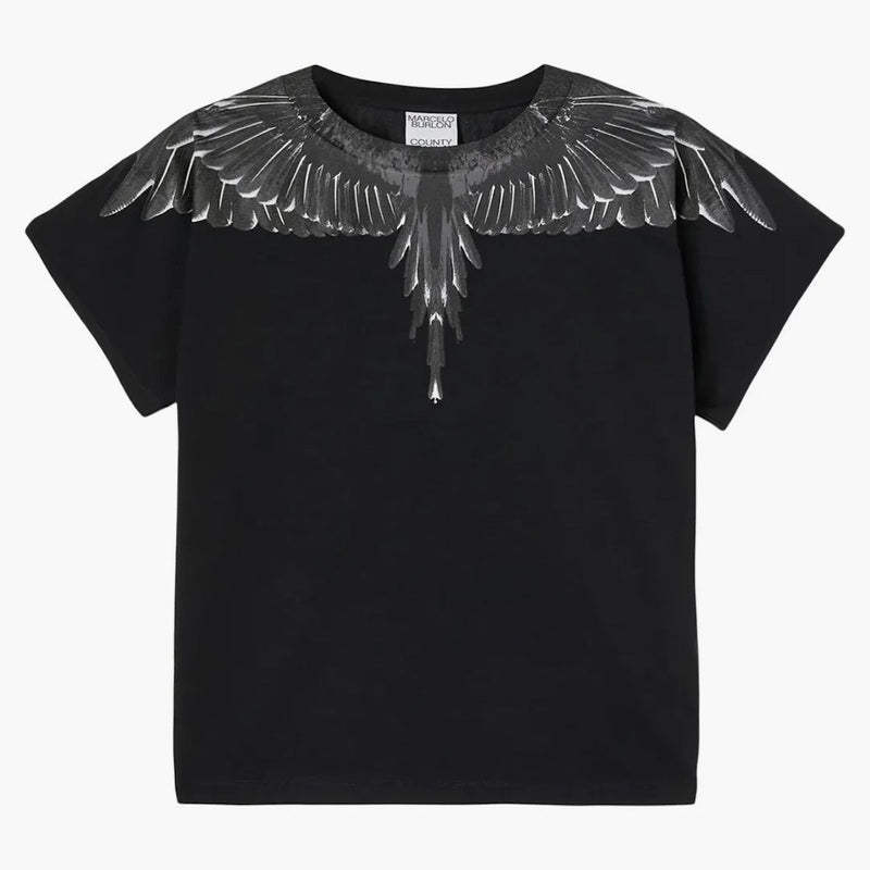 Marcelo Burlon Icon Wings pravidelné tričko s černou/černou/šedou