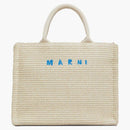 Marni Borsa dead piccola in Tessuto Effetto Rafia Bianca
