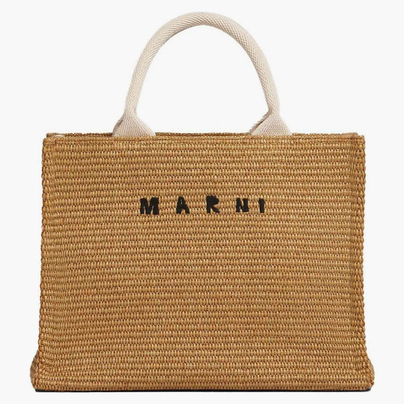 Marni Borsa Dead Piccola w Tessuto Effetto Rafia Naturalale