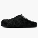 Marni Long Hair Calfskin Footbed Sabot Mule Black (Women's)