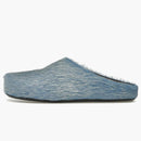Marni Long Hair Calfskin Footbed Sabot Mule Indigo