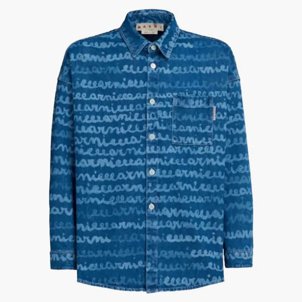 Marni sto laser och blekt skjorta denim