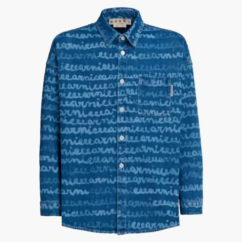 Marni sto laser och blekt skjorta denim