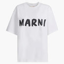 Camisetas de logotipo de gran tamaño marni blanco