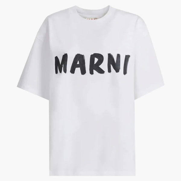 Marni överdimensionerade logotyp t-shirts vita