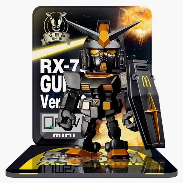McDonald's Bandai äkta RX-78-2 QMSV Gundam ver. Angus -modell med stativfigur