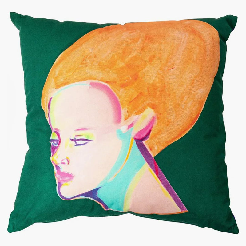 Medicom Mle Saiko Otake Mannequin Head Green Square Cushion Green