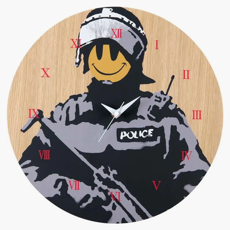 Medicom Sync. X Karimoku Brandalism Karimoku "riot Cop" Wall Clock