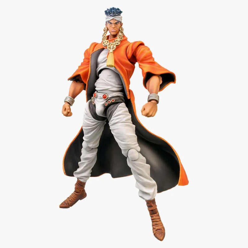 Medicom Super Action Statue Jojo's Bizarre Adventure Part 3 Stardust Crusaders Mohammed Avdol Chozokado Re-Run Action Figure White & Orange
