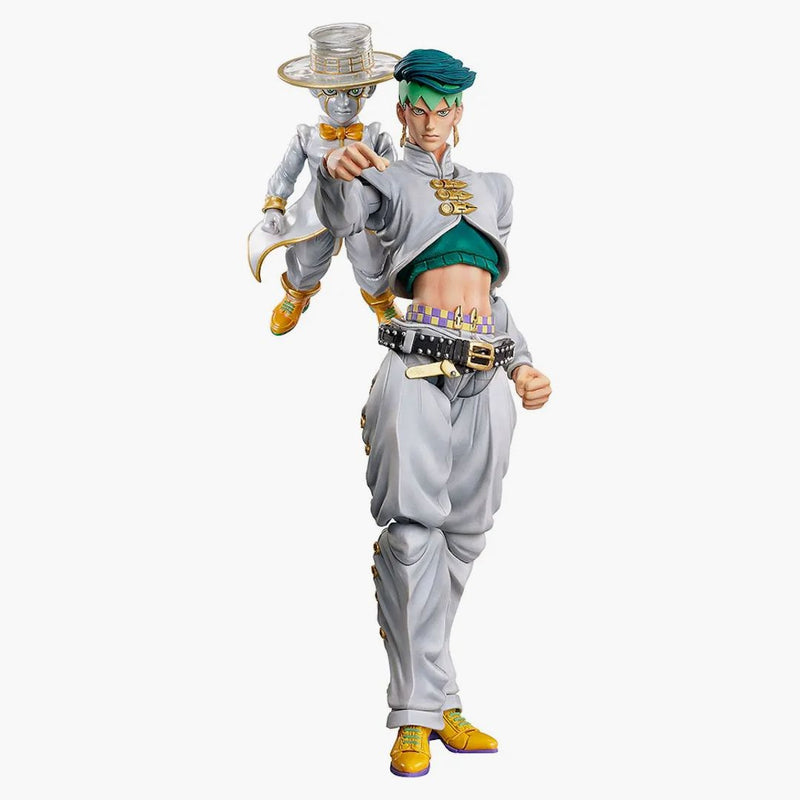 Medicom Super Action Statue de Jojo's Bizarre Adventure Parte 4 Diamond es irrompible Rohan Kishibe y la puerta del cielo Chozokado Re-Run Action Figura White