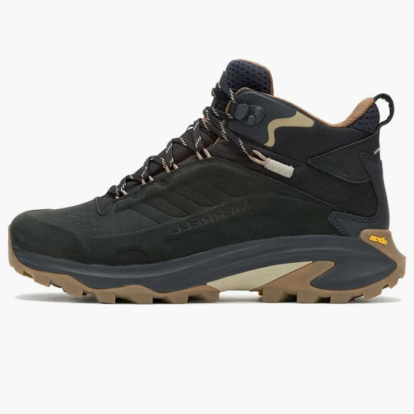 Merrell Moab Speed ​​2 in pelle MED INFERIORE NERO